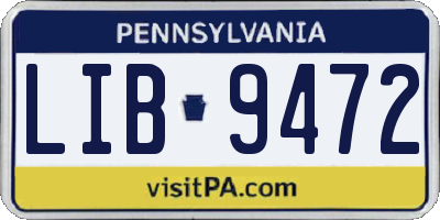 PA license plate LIB9472
