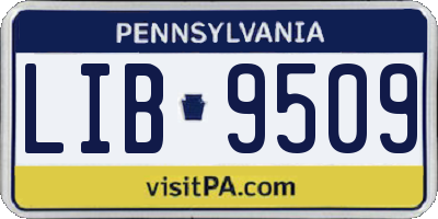 PA license plate LIB9509