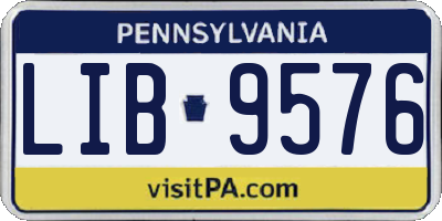 PA license plate LIB9576