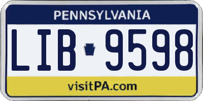 PA license plate LIB9598
