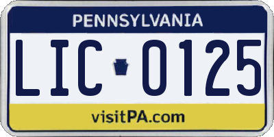 PA license plate LIC0125
