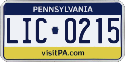 PA license plate LIC0215
