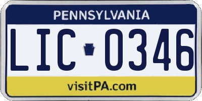 PA license plate LIC0346