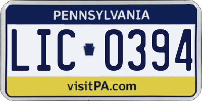 PA license plate LIC0394