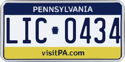 PA license plate LIC0434