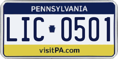 PA license plate LIC0501