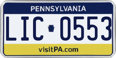 PA license plate LIC0553