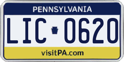 PA license plate LIC0620