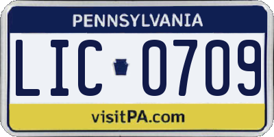 PA license plate LIC0709