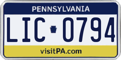 PA license plate LIC0794