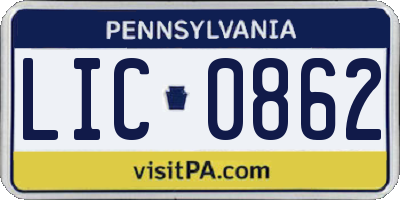 PA license plate LIC0862