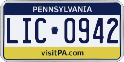 PA license plate LIC0942