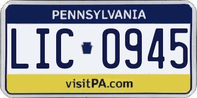 PA license plate LIC0945
