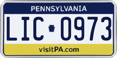 PA license plate LIC0973