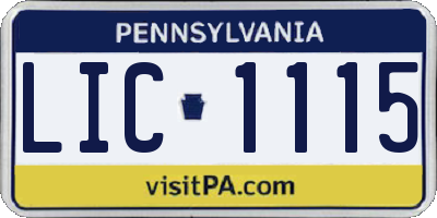PA license plate LIC1115