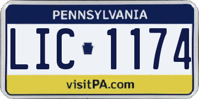 PA license plate LIC1174