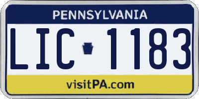 PA license plate LIC1183
