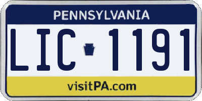 PA license plate LIC1191