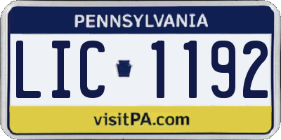PA license plate LIC1192