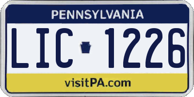 PA license plate LIC1226