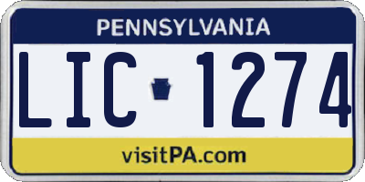 PA license plate LIC1274