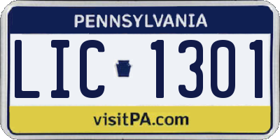PA license plate LIC1301