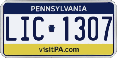 PA license plate LIC1307