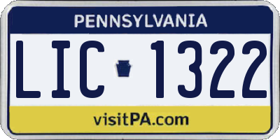PA license plate LIC1322