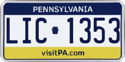 PA license plate LIC1353