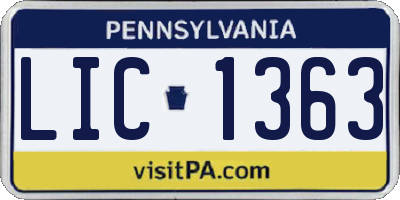 PA license plate LIC1363