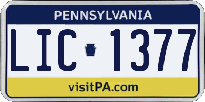 PA license plate LIC1377