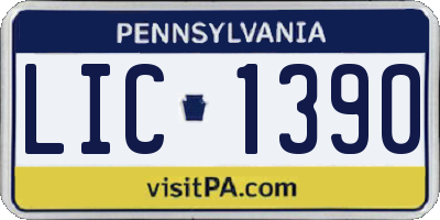 PA license plate LIC1390