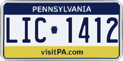 PA license plate LIC1412