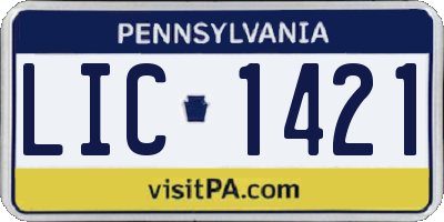 PA license plate LIC1421