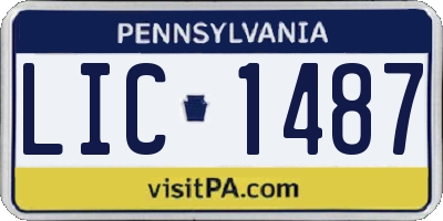 PA license plate LIC1487