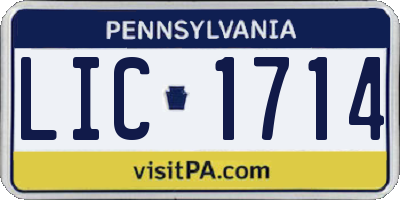 PA license plate LIC1714