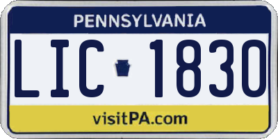 PA license plate LIC1830