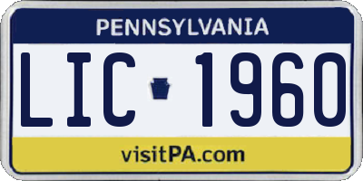 PA license plate LIC1960