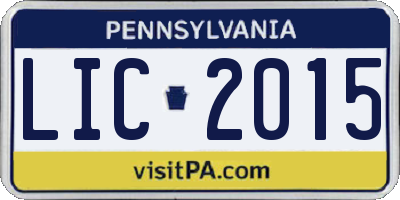PA license plate LIC2015