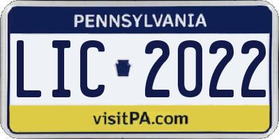 PA license plate LIC2022