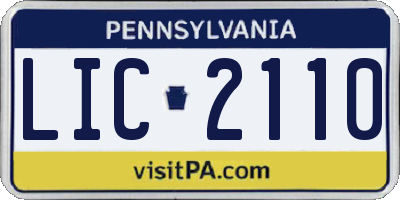 PA license plate LIC2110