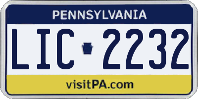 PA license plate LIC2232