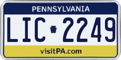 PA license plate LIC2249