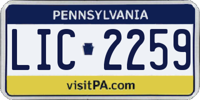 PA license plate LIC2259