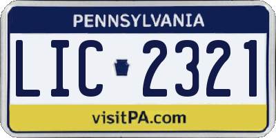 PA license plate LIC2321