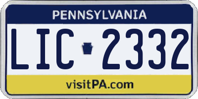 PA license plate LIC2332