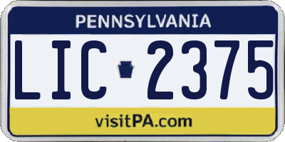 PA license plate LIC2375