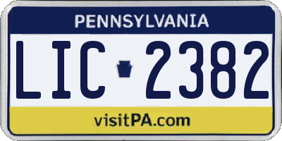 PA license plate LIC2382