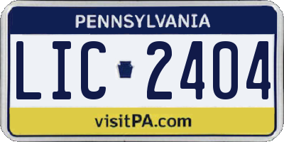 PA license plate LIC2404