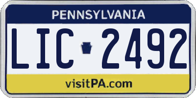PA license plate LIC2492